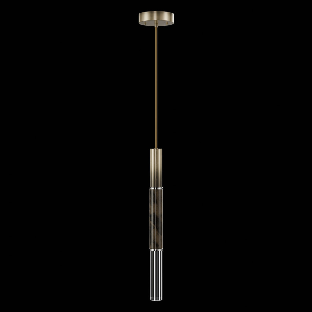 Fine Art Handcrafted Lighting Antonia 6.5"W Round Pendant in Soft Ombre Bronze, Nickel, Charcoal (100015-621)