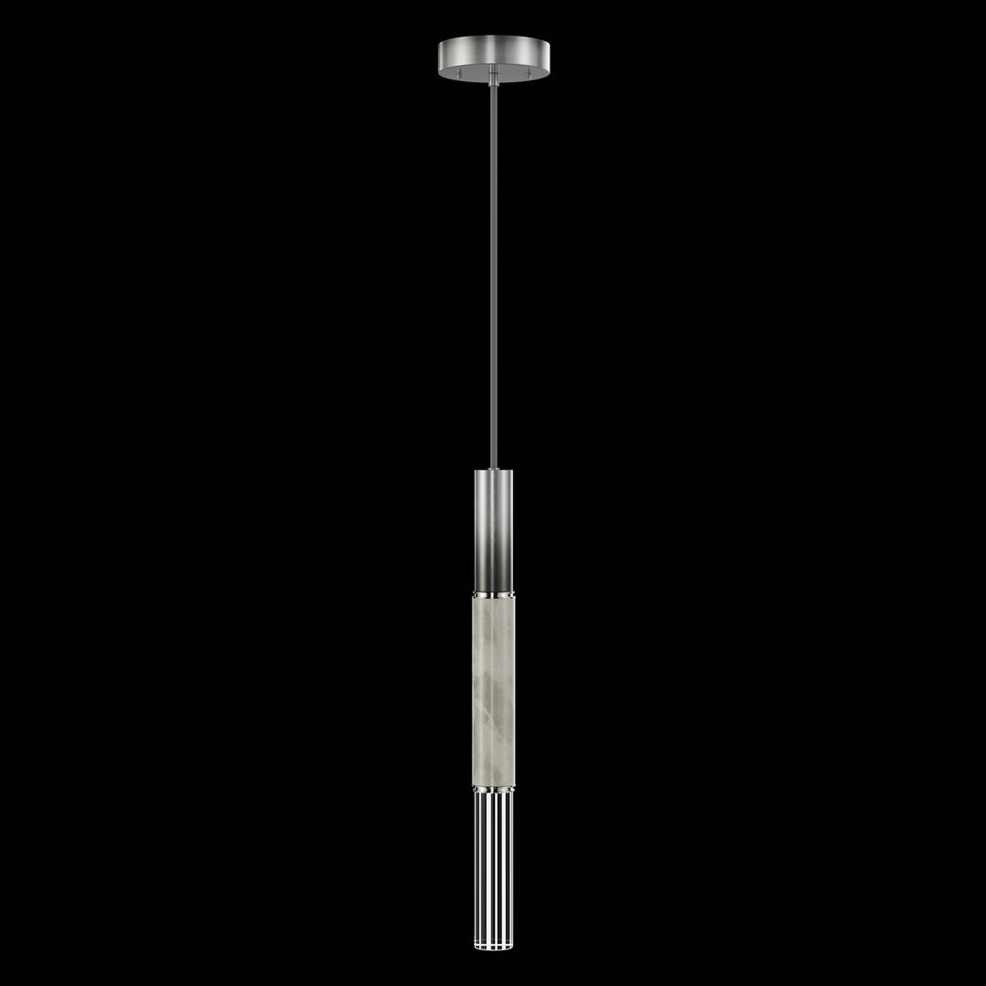Fine Art Handcrafted Lighting Antonia 6.5"W Round Pendant in Soft Ombre Silver Leaf, Nickel, Smoke (100015-722)