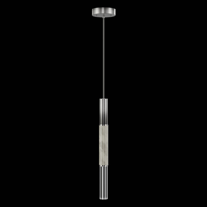 Fine Art Handcrafted Lighting Antonia 6.5"W Round Pendant in Soft Ombre Silver Leaf, Nickel, Smoke (100015-722)