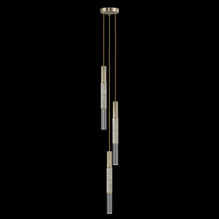 Fine Art Handcrafted Lighting Antonia 8.5"W Round Pendant in Standard Soft Gold Leaf, Brass, Smoke (100016-512)