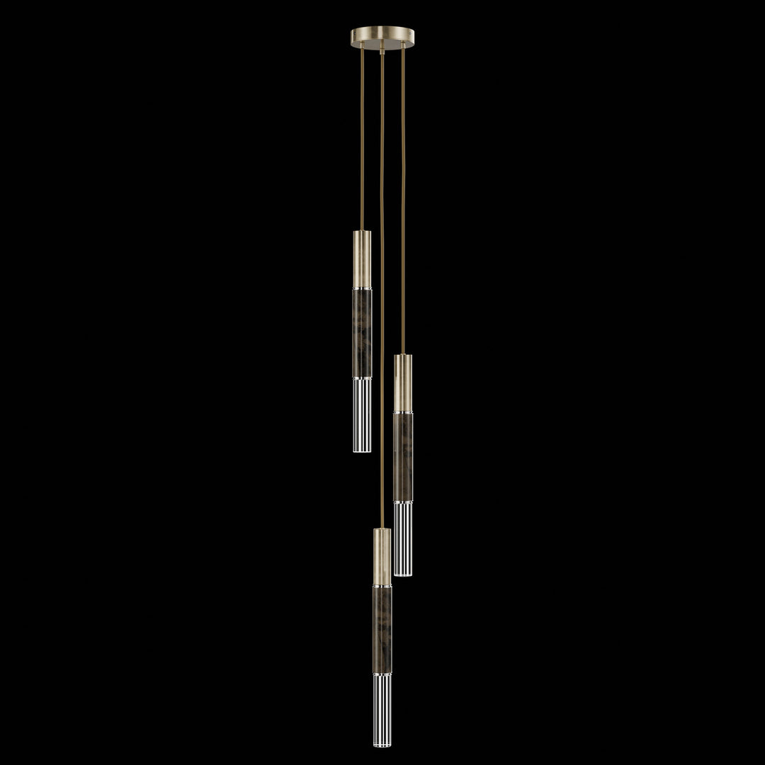 Fine Art Handcrafted Lighting Antonia 8.5"W Round Pendant in Standard Soft Gold Leaf, Nickel, Charcoal (100016-521)