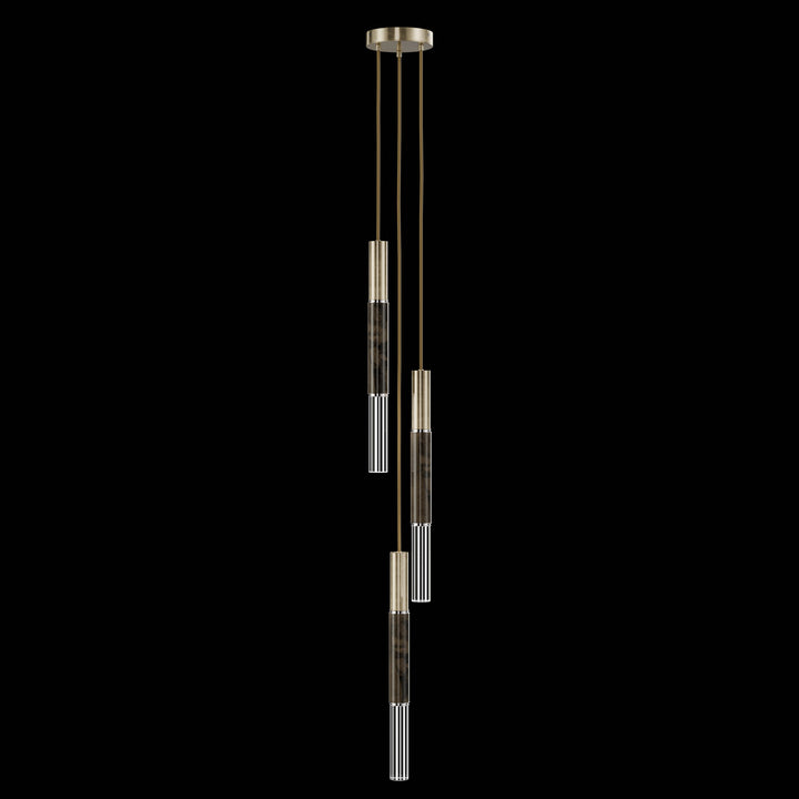 Fine Art Handcrafted Lighting Antonia 8.5"W Round Pendant in Standard Soft Gold Leaf, Nickel, Charcoal (100016-521)