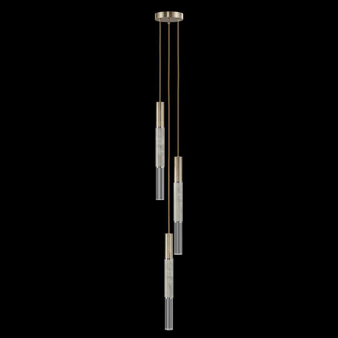 Fine Art Handcrafted Lighting Antonia 8.5"W Round Pendant in Standard Soft Gold Leaf, Nickel, Smoke (100016-522)