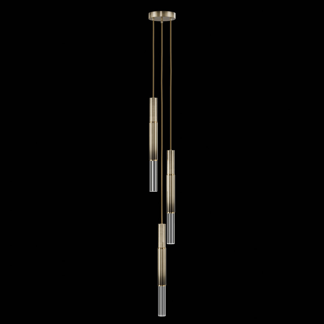 Fine Art Handcrafted Lighting Antonia 8.5"W Round Pendant in Soft Ombre Bronze, Brass, No Parchment/Same as Finish (100016-610)