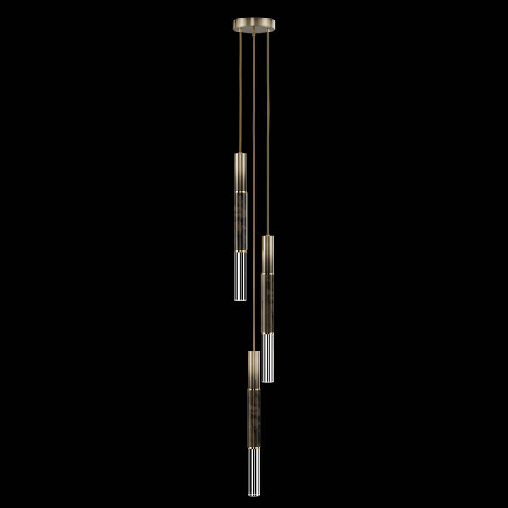 Fine Art Handcrafted Lighting Antonia 8.5"W Round Pendant in Soft Ombre Bronze, Brass, Charcoal (100016-611)