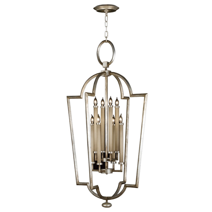 Fine Art Handcrafted Lighting Allegretto 28"W Round Pendant in Silver Leaf with Brown Highlights (780440ST)