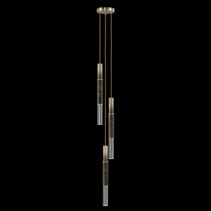 Fine Art Handcrafted Lighting Antonia 8.5"W Round Pendant in Soft Ombre Bronze, Nickel, Charcoal (100016-621)
