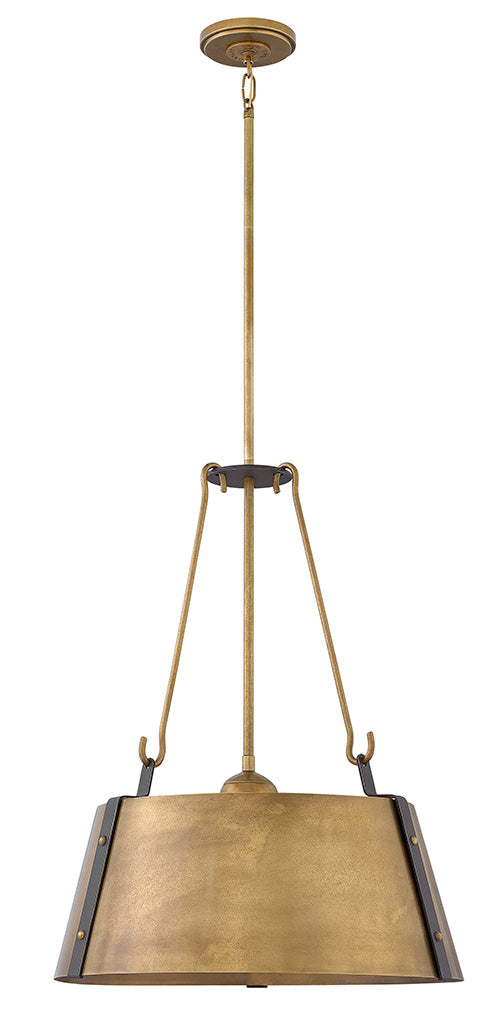 Hinkley Cartwright Chandelier Chandeliers Hinkley Rustic Brass 19.5x19.5x25.0 