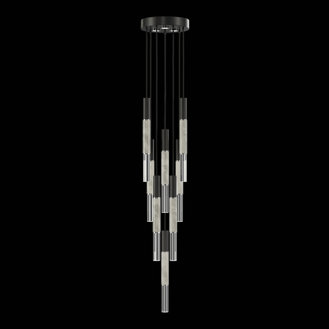 Fine Art Handcrafted Lighting Antonia 16"W Round Pendant 100017 in Standard Black Iron, Nickel, Smoke (100017-122)