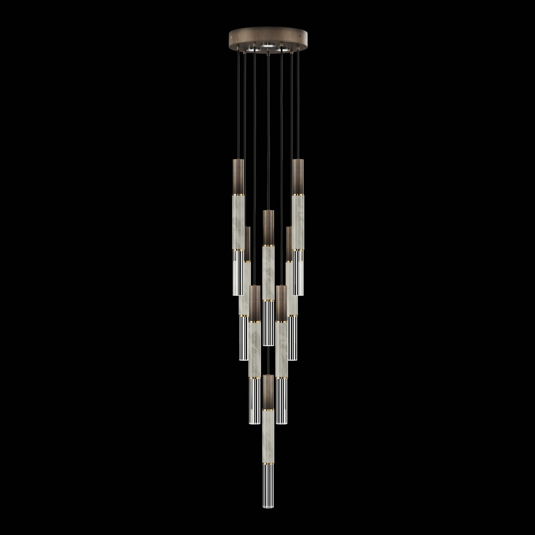Fine Art Handcrafted Lighting Antonia 16"W Round Pendant 100017 in Standard Bronze, Brass, Smoke (100017-212)