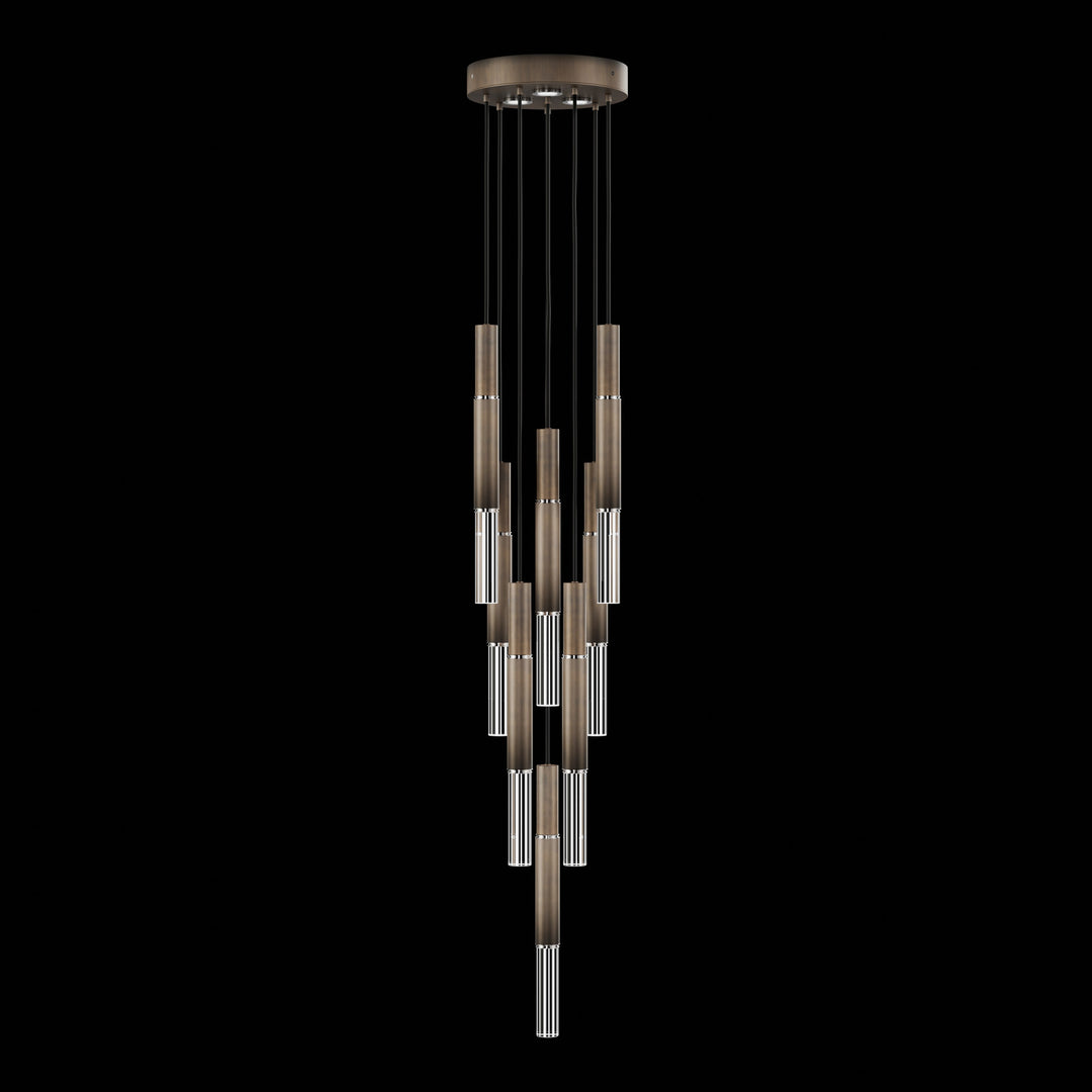 Fine Art Handcrafted Lighting Antonia 16"W Round Pendant 100017 in Standard Bronze, Nickel, No Parchment/Same as Finish (100017-220)