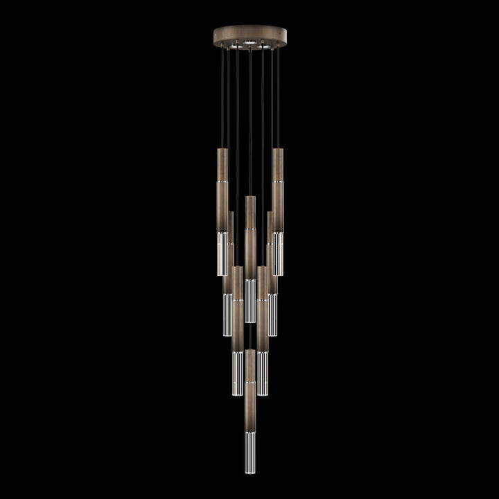 Fine Art Handcrafted Lighting Antonia 16"W Round Pendant 100017 in Standard Bronze, Nickel, No Parchment/Same as Finish (100017-220)