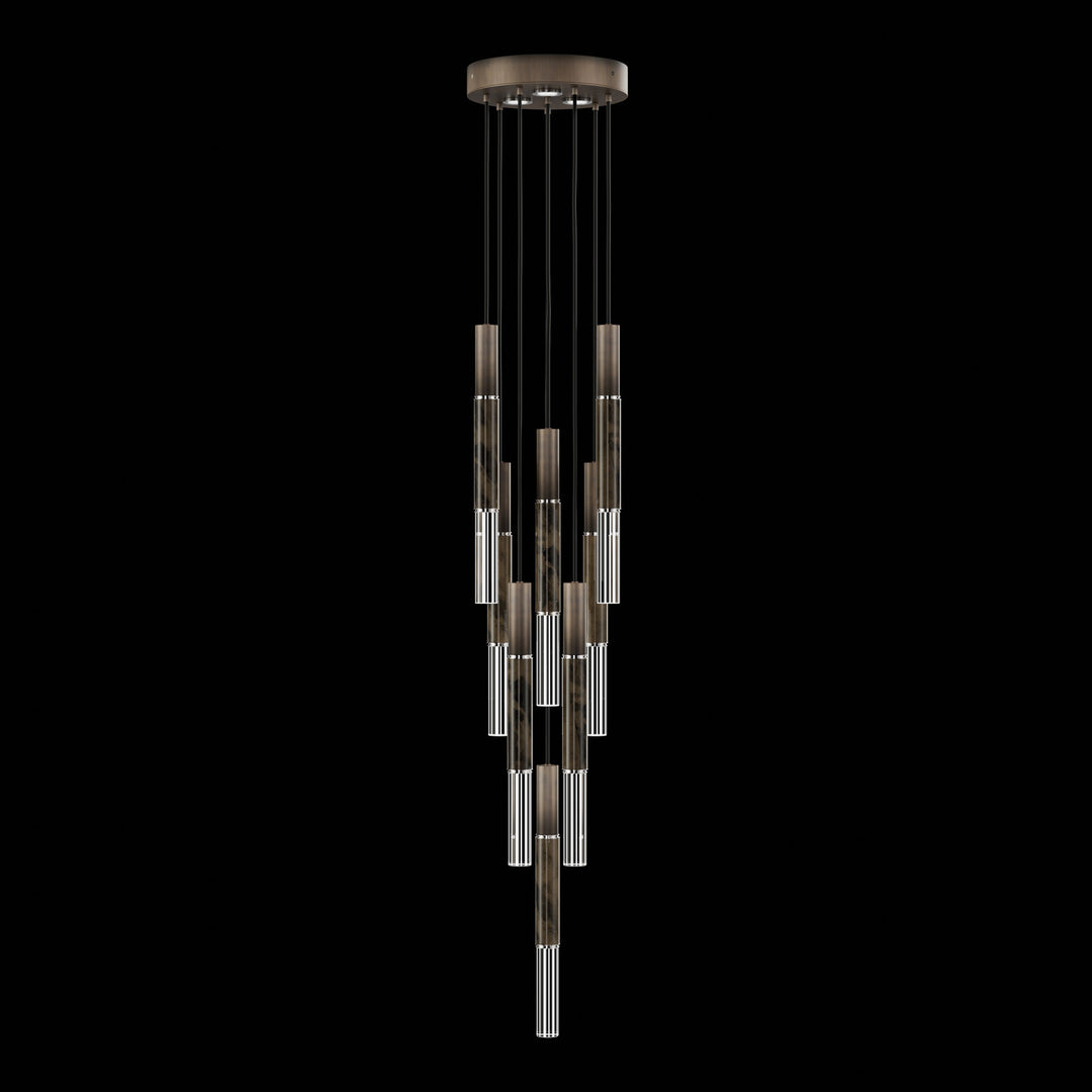 Fine Art Handcrafted Lighting Antonia 16"W Round Pendant 100017 in Standard Bronze, Nickel, Charcoal (100017-221)