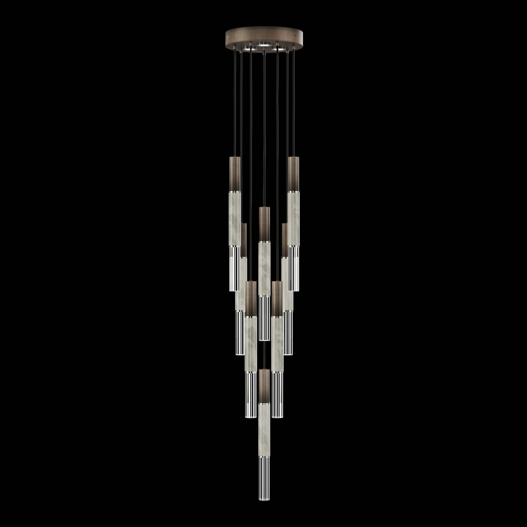 Fine Art Handcrafted Lighting Antonia 16"W Round Pendant 100017 in Standard Bronze, Nickel, Smoke (100017-222)
