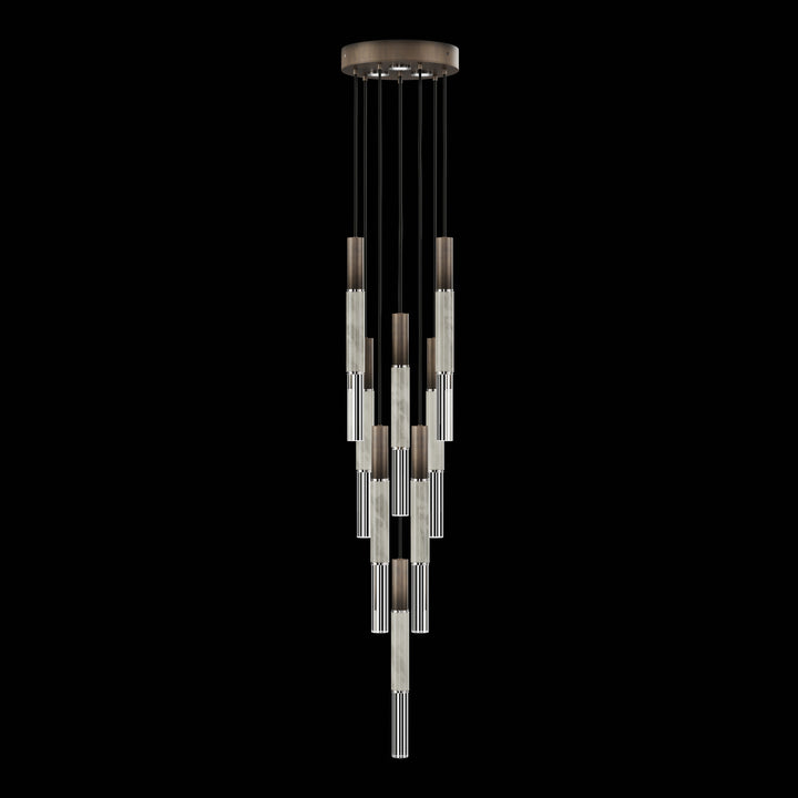 Fine Art Handcrafted Lighting Antonia 16"W Round Pendant 100017 in Standard Bronze, Nickel, Smoke (100017-222)