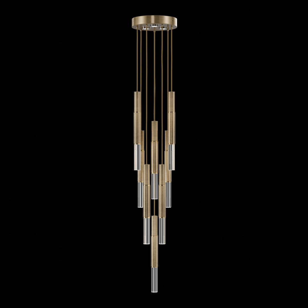 Fine Art Handcrafted Lighting Antonia 16"W Round Pendant 100017 in Standard Gold Leaf, Brass, No Parchment/Same as Finish (100017-310)