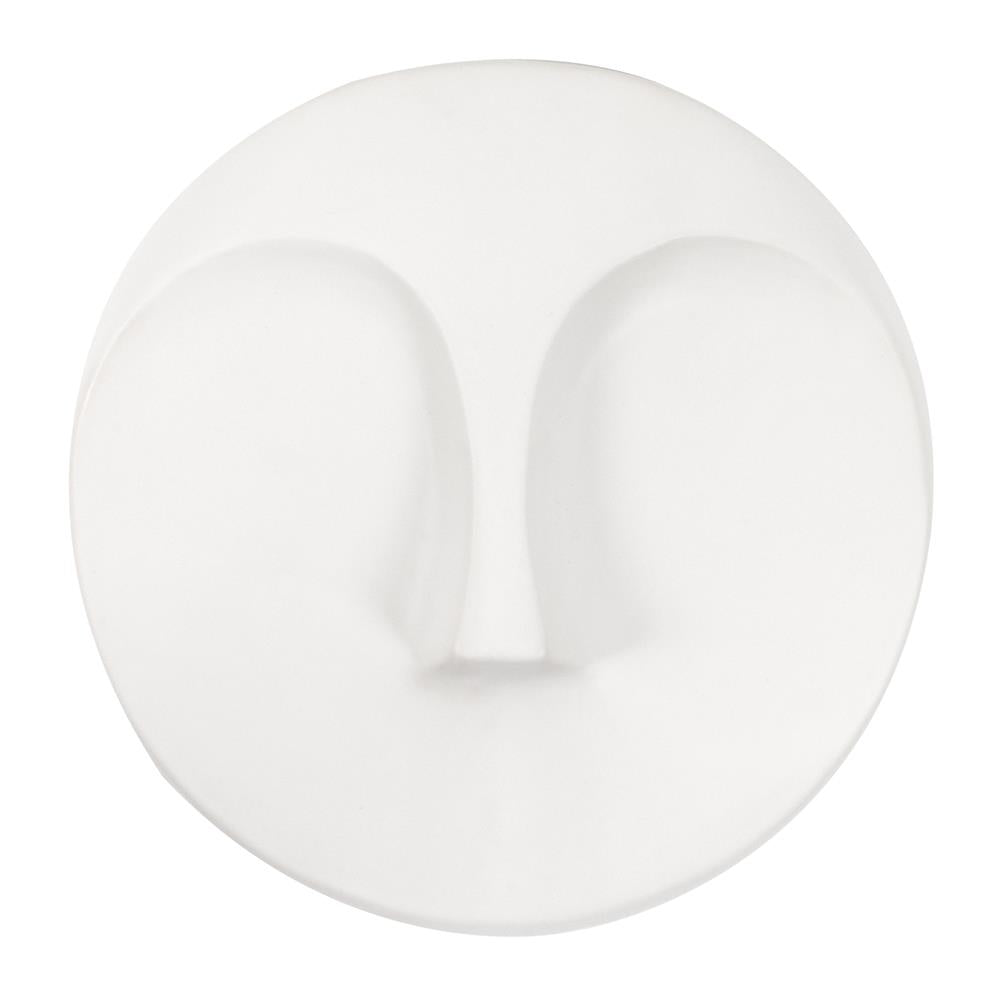 Howard Elliott Collection Matte White Round Face Wall Sculpture