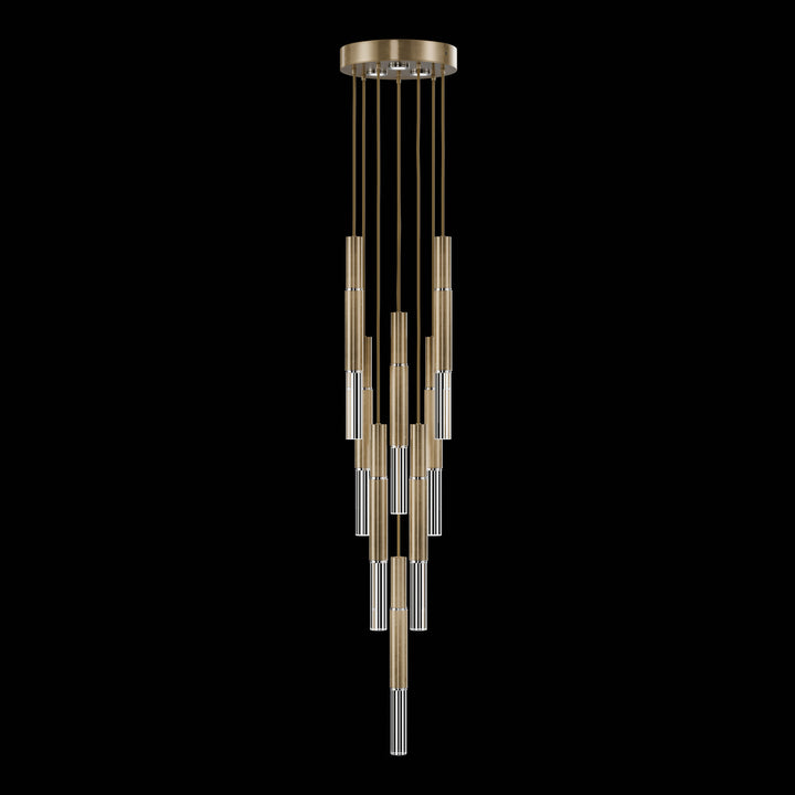 Fine Art Handcrafted Lighting Antonia 16"W Round Pendant 100017 in Standard Gold Leaf, Nickel, No Parchment/Same as Finish (100017-320)