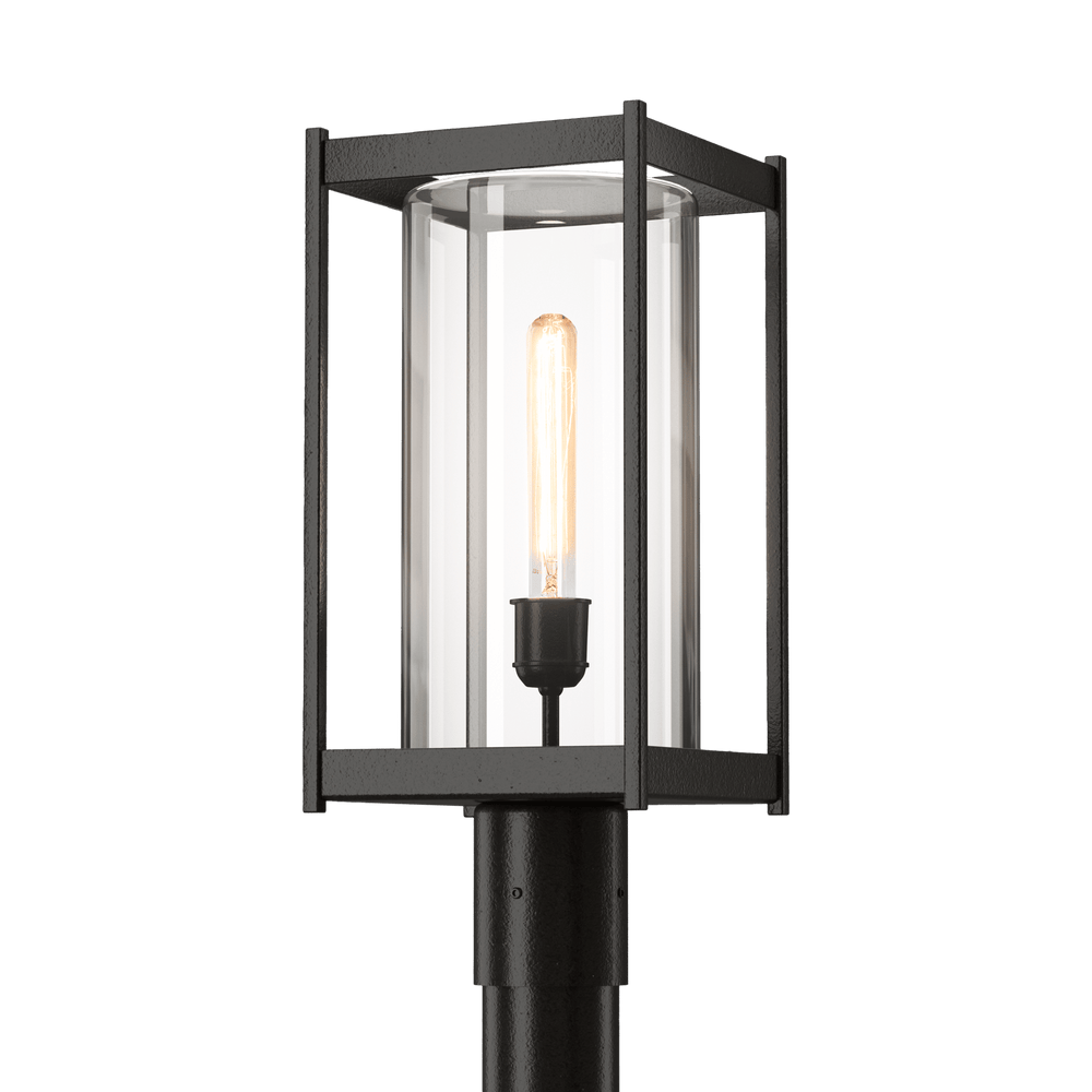 Hubbardton Forge Cela Outdoor Post Light Pier & Post Mount Lights Hubbardton Forge Coastal Oil Rubbed Bronze Clear Glass (ZM)