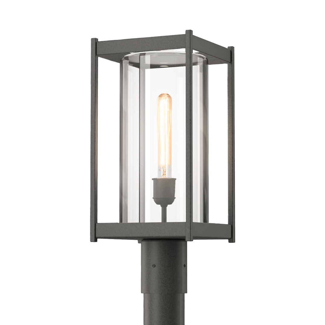 Hubbardton Forge Cela Outdoor Post Light Pier & Post Mount Lights Hubbardton Forge Coastal Natural Iron Clear Glass (ZM)