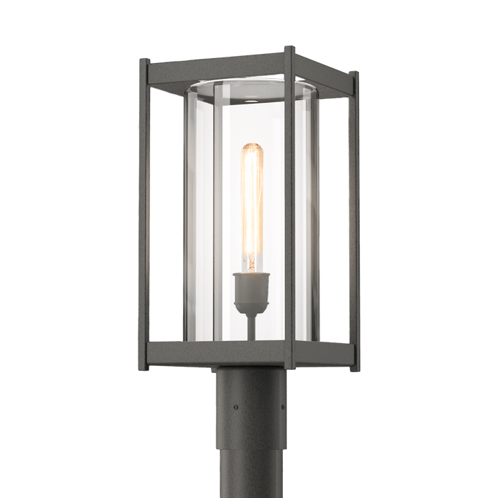 Hubbardton Forge Cela Outdoor Post Light Pier & Post Mount Lights Hubbardton Forge Coastal Natural Iron Clear Glass (ZM)