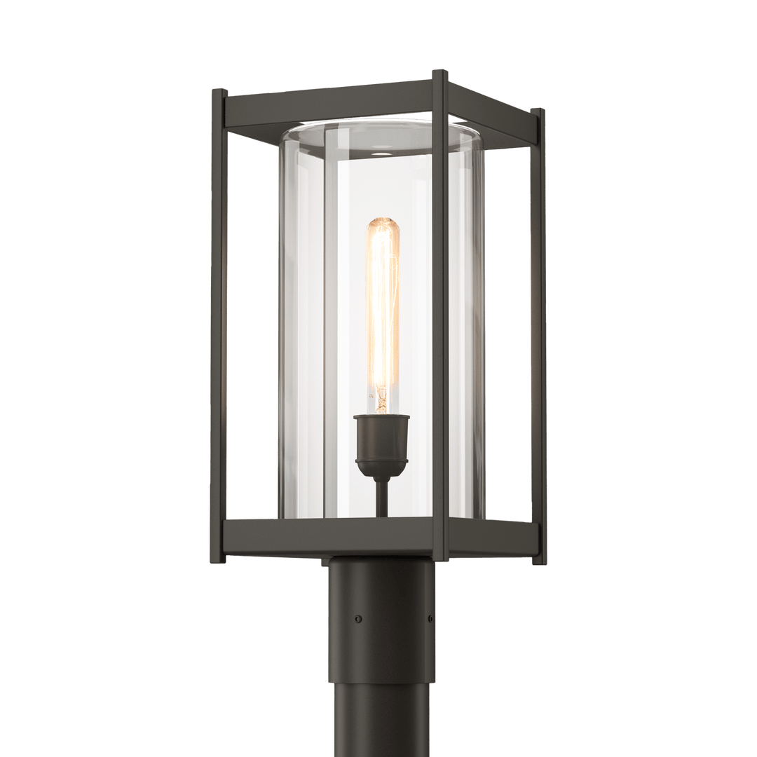 Hubbardton Forge Cela Outdoor Post Light Pier & Post Mount Lights Hubbardton Forge Coastal Dark Smoke Clear Glass (ZM)