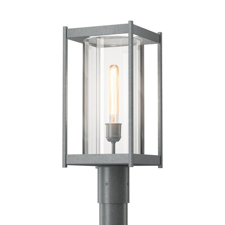 Hubbardton Forge Cela Outdoor Post Light Pier & Post Mount Lights Hubbardton Forge Coastal Burnished Steel Clear Glass (ZM)