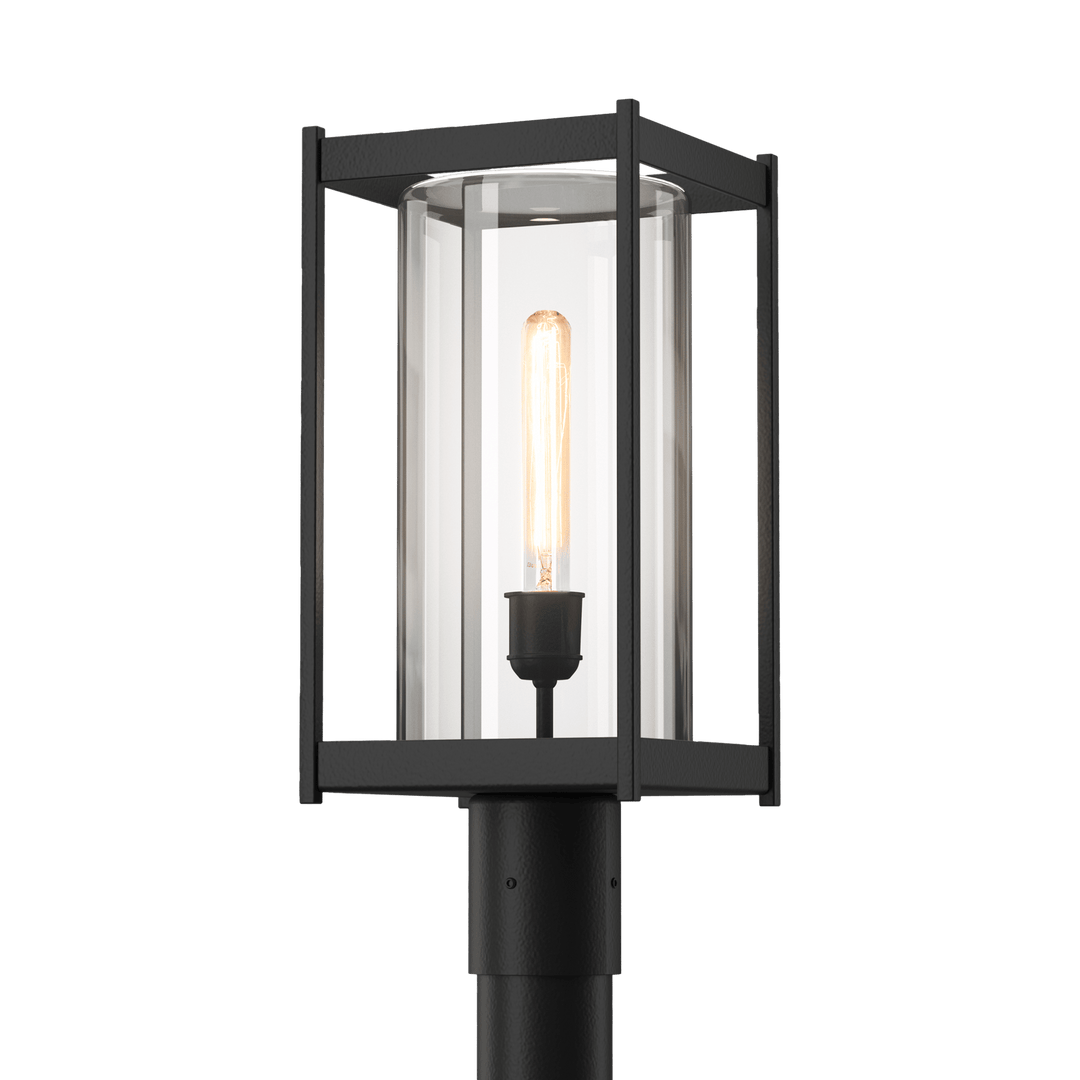 Hubbardton Forge Cela Outdoor Post Light Pier & Post Mount Lights Hubbardton Forge Coastal Black Clear Glass (ZM)