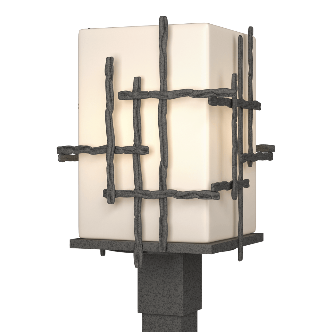 Hubbardton Forge Tura Outdoor Post Light Pier & Post Mount Lights Hubbardton Forge Coastal Natural Iron Opal Glass (GG)