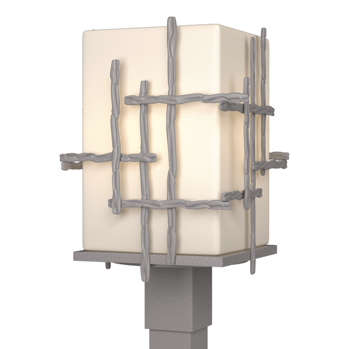 Hubbardton Forge Tura Outdoor Post Light Pier & Post Mount Lights Hubbardton Forge Coastal Burnished Steel Opal Glass (GG)