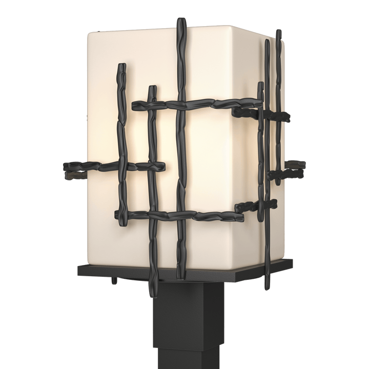 Hubbardton Forge Tura Outdoor Post Light Pier & Post Mount Lights Hubbardton Forge Coastal Black Opal Glass (GG)