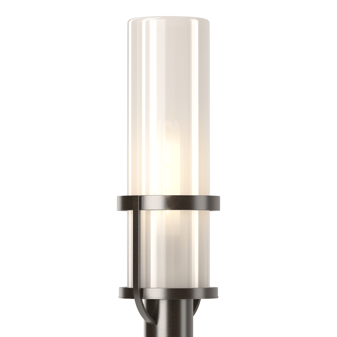 Hubbardton Forge Alcove Outdoor Post Light Pier & Post Mount Lights Hubbardton Forge Coastal Oil Rubbed Bronze Frosted Glass (FD)