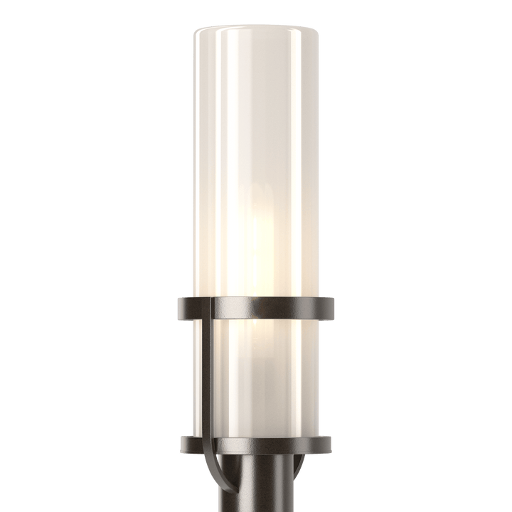 Hubbardton Forge Alcove Outdoor Post Light Pier & Post Mount Lights Hubbardton Forge Coastal Oil Rubbed Bronze Frosted Glass (FD)