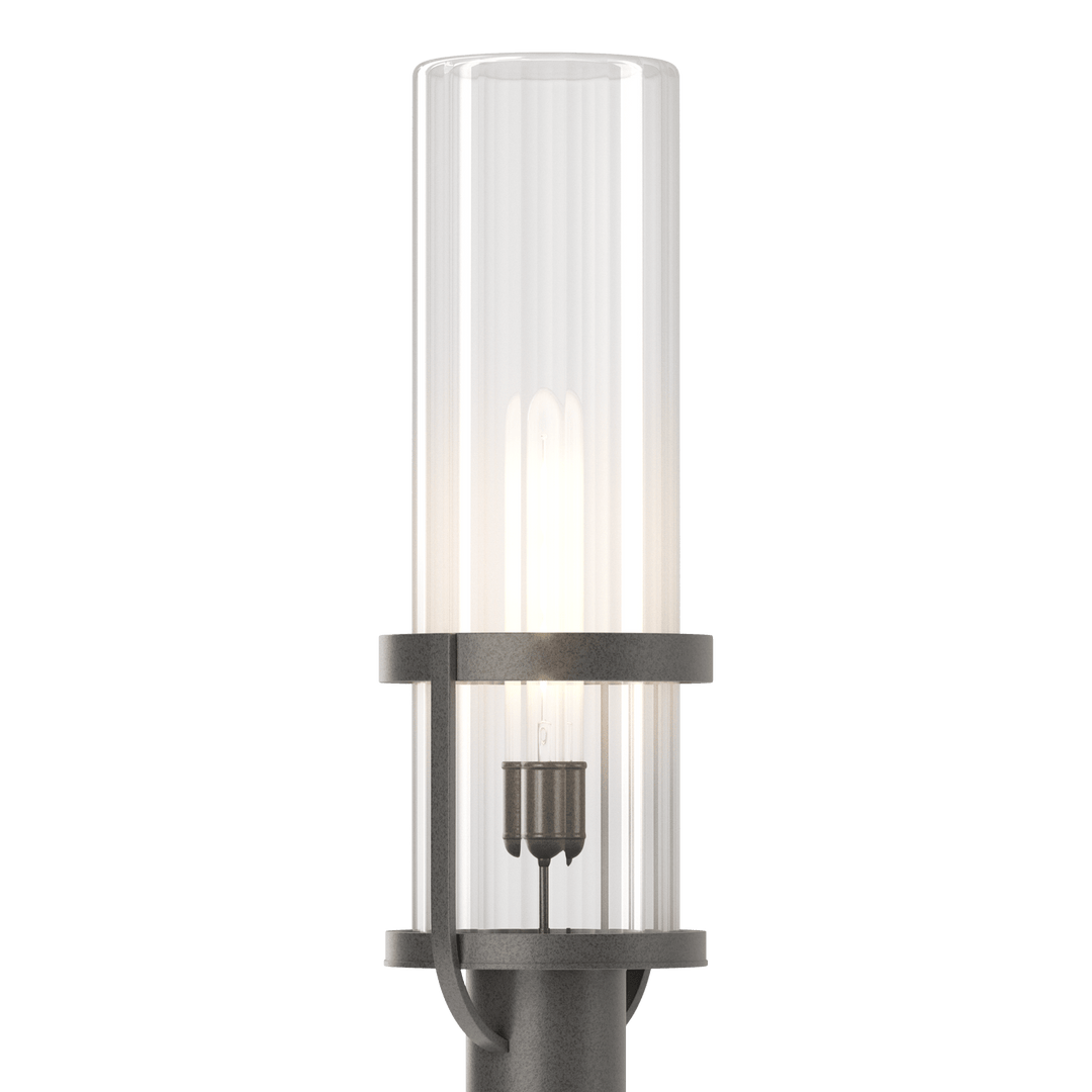 Hubbardton Forge Alcove Outdoor Post Light Pier & Post Mount Lights Hubbardton Forge Coastal Natural Iron Clear Glass (ZM)