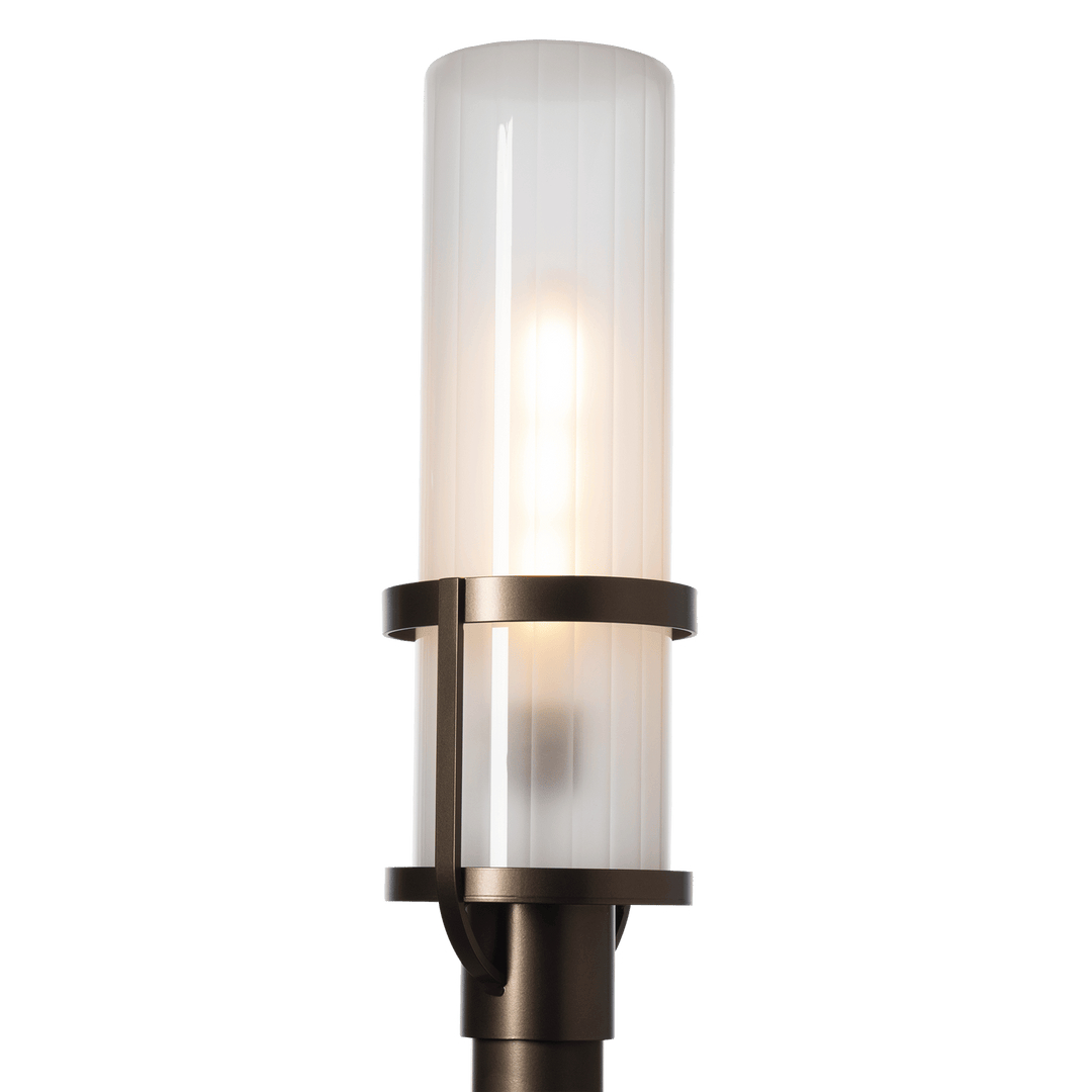 Hubbardton Forge Alcove Outdoor Post Light Pier & Post Mount Lights Hubbardton Forge Coastal Bronze Frosted Glass (FD)