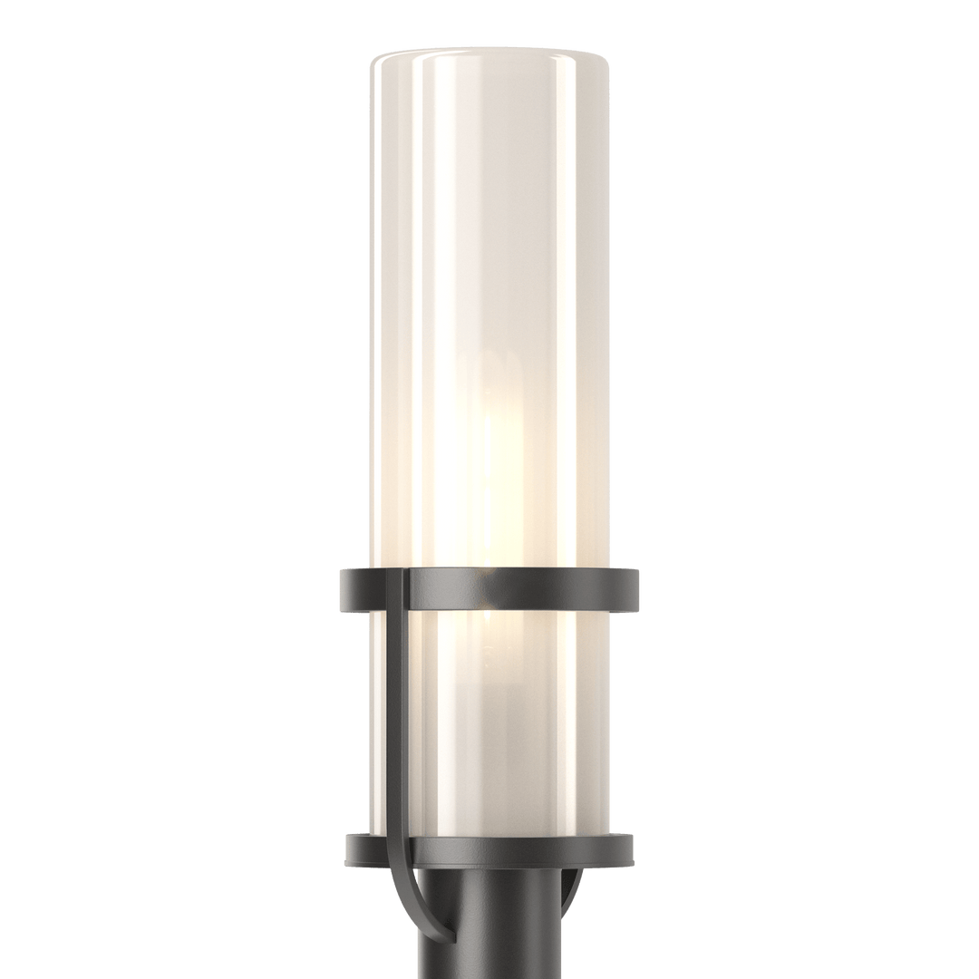 Hubbardton Forge Alcove Outdoor Post Light Pier & Post Mount Lights Hubbardton Forge Coastal Black Frosted Glass (FD)