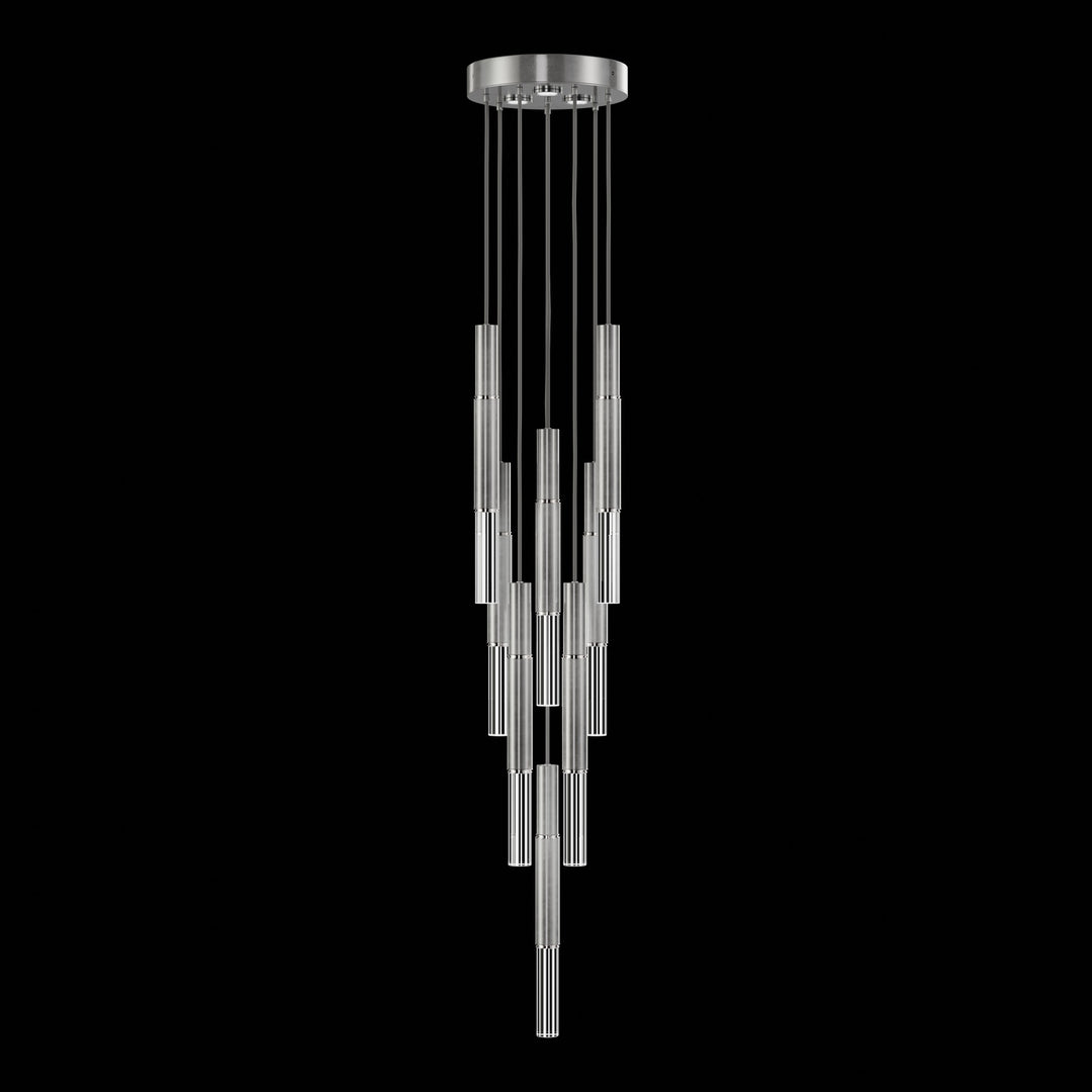 Fine Art Handcrafted Lighting Antonia 16"W Round Pendant 100017 in Standard Silver Leaf, Nickel, No Parchment/Same as Finish (100017-420)