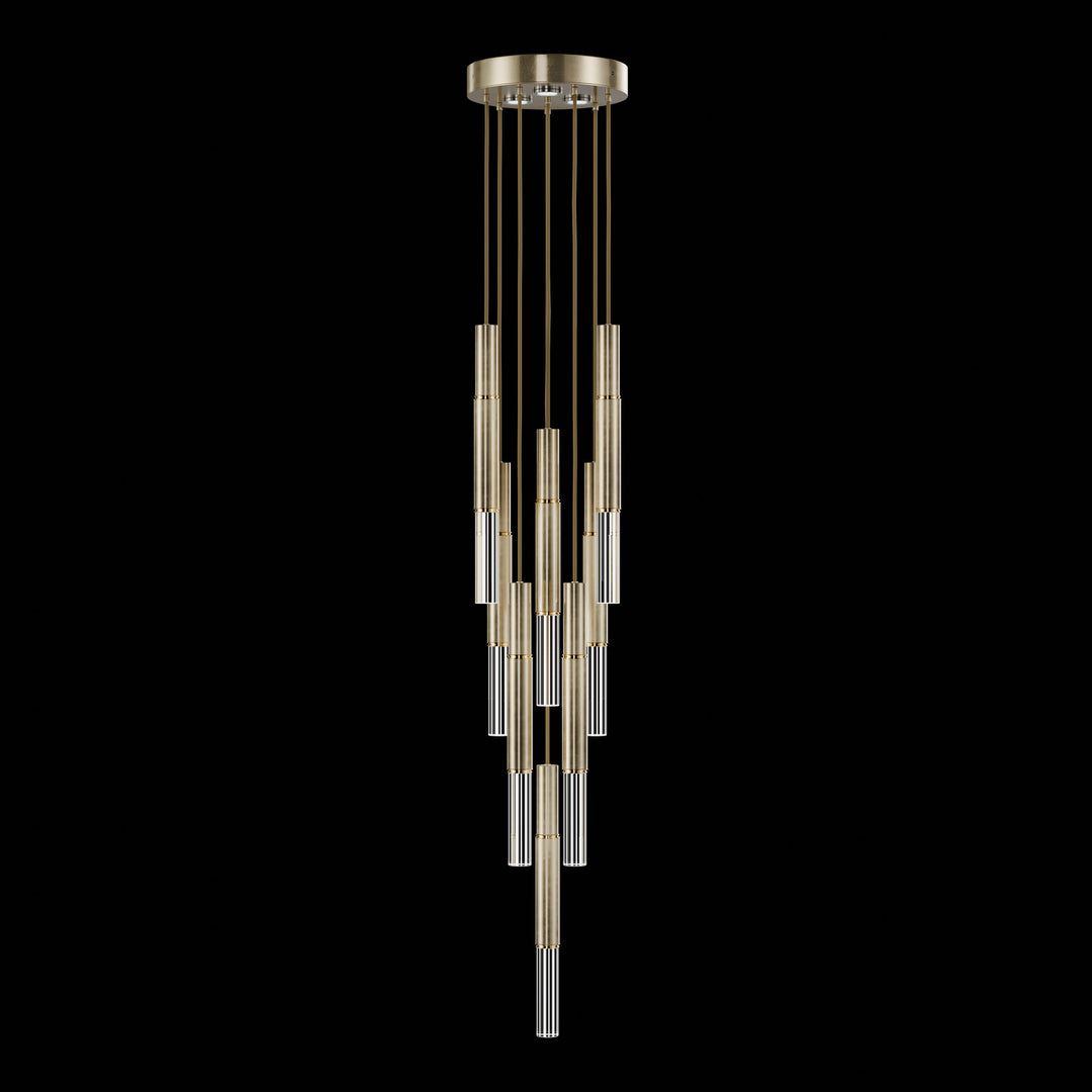 Fine Art Handcrafted Lighting Antonia 16"W Round Pendant 100017 in Standard Soft Gold Leaf, Brass, No Parchment/Same as Finish (100017-510)