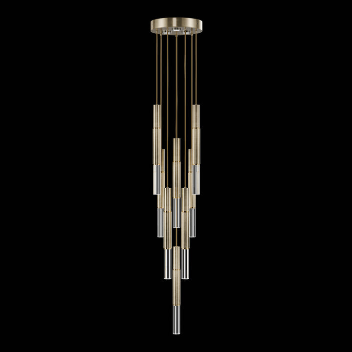 Fine Art Handcrafted Lighting Antonia 16"W Round Pendant 100017 in Standard Soft Gold Leaf, Brass, No Parchment/Same as Finish (100017-510)