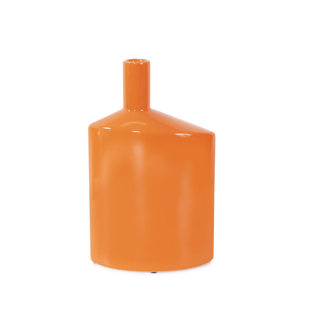 Howard Elliott Collection Orange Valencia Askewed Tall Bottle Vase