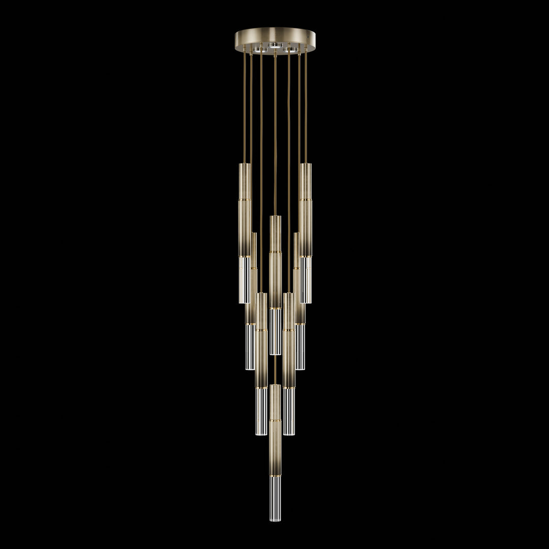 Fine Art Handcrafted Lighting Antonia 16"W Round Pendant 100017 in Soft Ombre Bronze, Brass, No Parchment/Same as Finish (100017-610)
