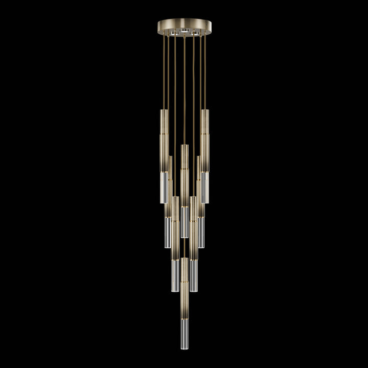 Fine Art Handcrafted Lighting Antonia 16"W Round Pendant 100017 in Soft Ombre Bronze, Brass, No Parchment/Same as Finish (100017-610)