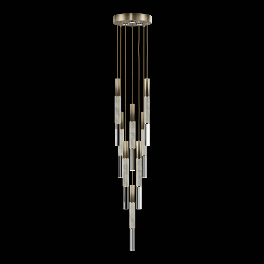 Fine Art Handcrafted Lighting Antonia 16"W Round Pendant 100017 in Soft Ombre Bronze, Brass, Smoke (100017-612)