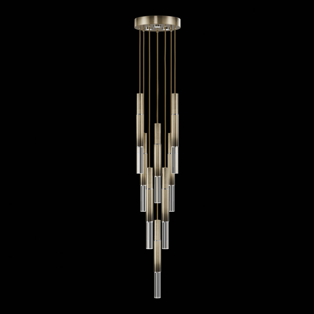 Fine Art Handcrafted Lighting Antonia 16"W Round Pendant 100017 in Soft Ombre Bronze, Nickel, No Parchment/Same as Finish (100017-620)
