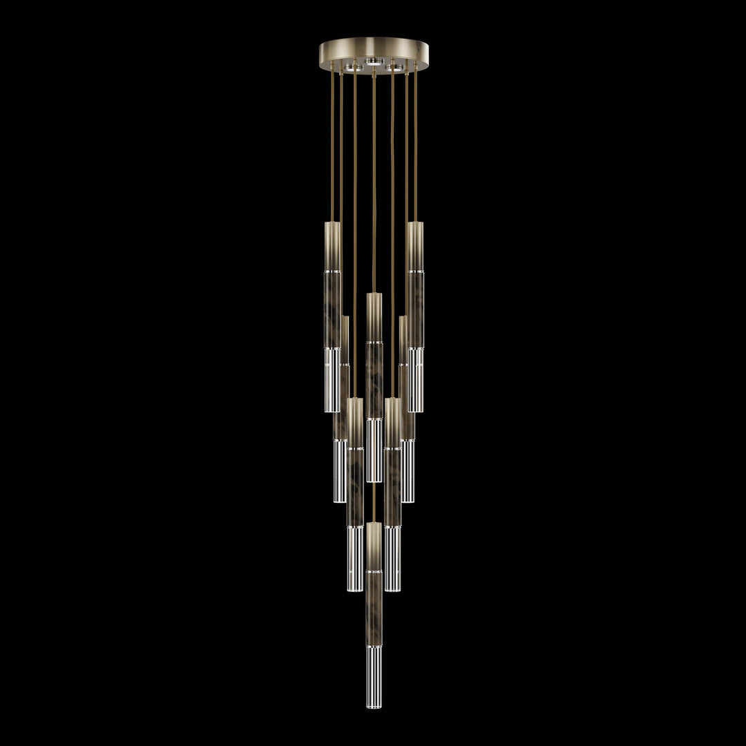 Fine Art Handcrafted Lighting Antonia 16"W Round Pendant 100017 in Soft Ombre Bronze, Nickel, Charcoal (100017-621)