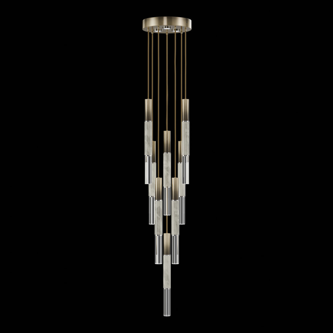 Fine Art Handcrafted Lighting Antonia 16"W Round Pendant 100017 in Soft Ombre Bronze, Nickel, Smoke (100017-622)