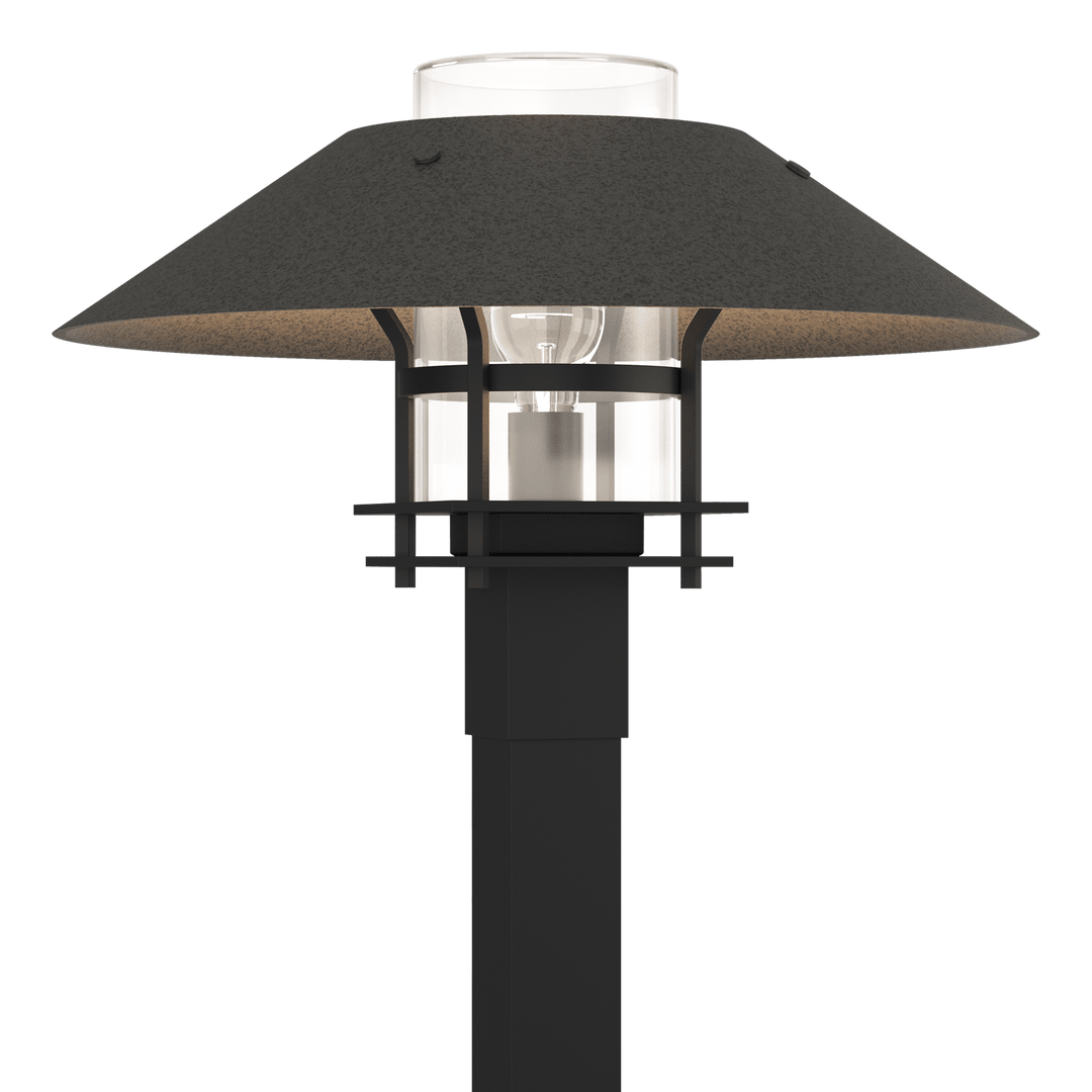 Hubbardton Forge Henry Outdoor Post Light Pier & Post Mount Lights Hubbardton Forge Coastal Black Clear Glass (ZM) Coastal Natural Iron