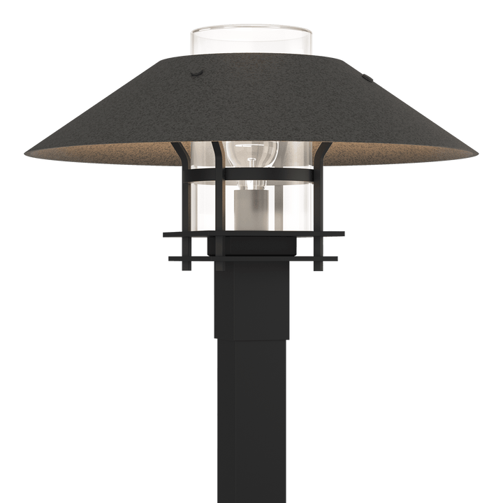 Hubbardton Forge Henry Outdoor Post Light Pier & Post Mount Lights Hubbardton Forge Coastal Black Clear Glass (ZM) Coastal Natural Iron