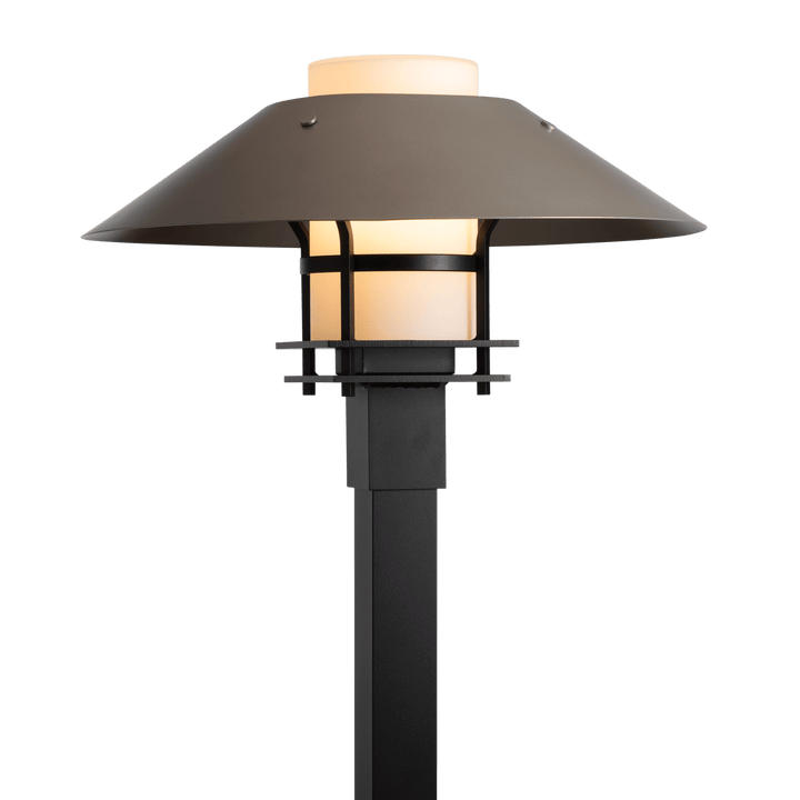 Hubbardton Forge Henry Outdoor Post Light Pier & Post Mount Lights Hubbardton Forge Coastal Black Opal Glass (GG) Coastal Burnished Steel