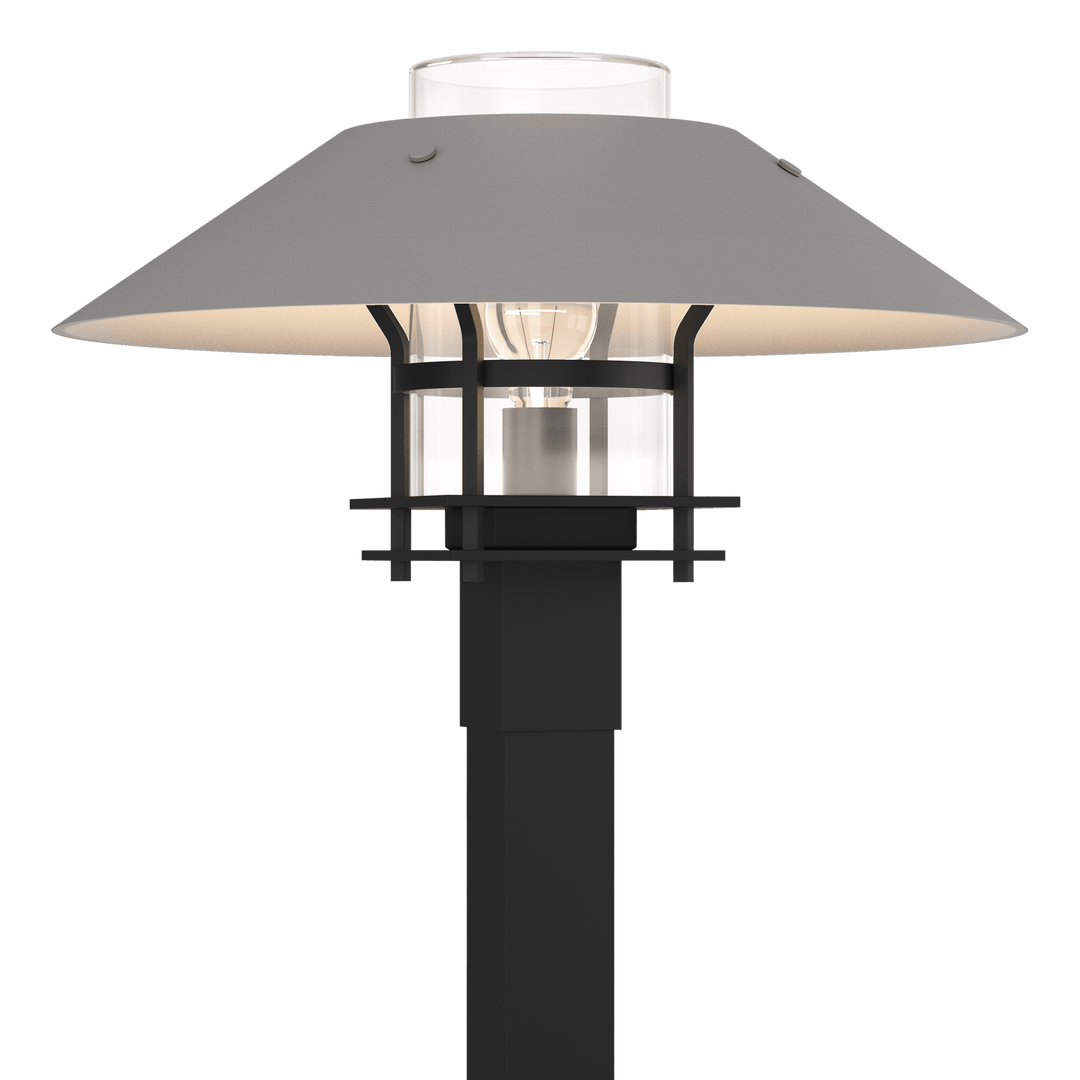 Hubbardton Forge Henry Outdoor Post Light Pier & Post Mount Lights Hubbardton Forge Coastal Black Clear Glass (ZM) Coastal Burnished Steel